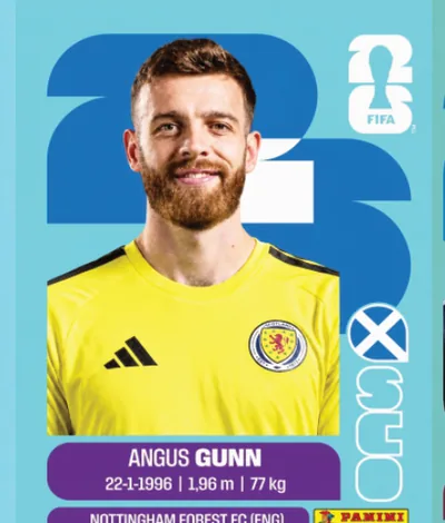 Figurita SCO-2 Angus Gunn Mundial 2026