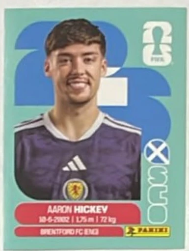 Figurita SCO-5 Aaron Hickey Mundial 2026