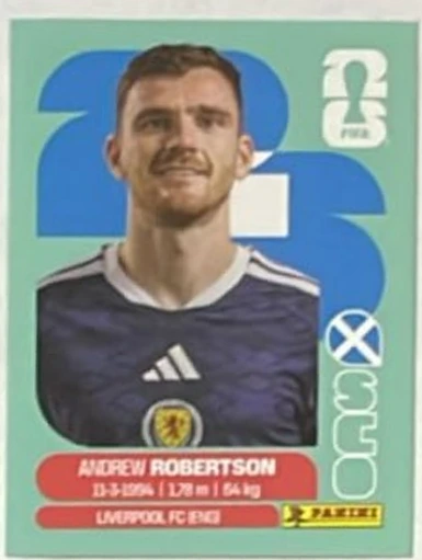 Figurita SCO-6 Andrew Robertson Mundial 2026