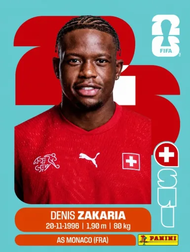 Figurita SUI-10 Denis Zakaria Mundial 2026
