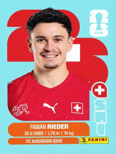 Figurita SUI-12 Fabian Rieder Mundial 2026