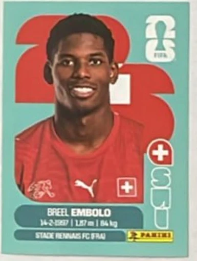 Figurita SUI-17 Breel Embolo Mundial 2026