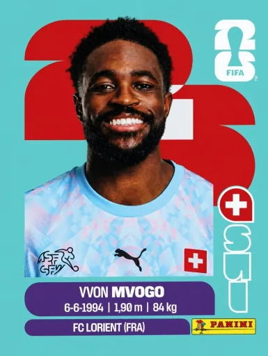 Figurita SUI-3 Yvon Mvogo Mundial 2026