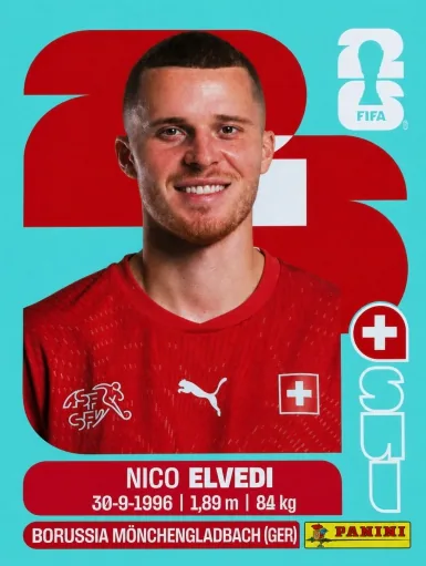 Figurita SUI-6 Nico Elvedi Mundial 2026