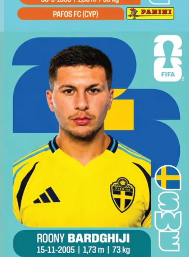 Figurita SWE-16 Roony Bardghji Mundial 2026