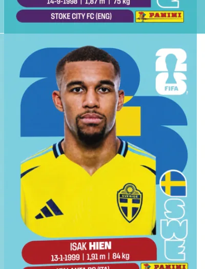 Figurita SWE-3 Isak Hien Mundial 2026