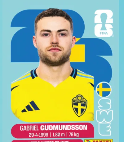 Figurita SWE-4 Gabriel Gudmundsson Mundial 2026