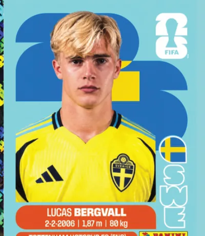 Figurita SWE-8 Lucas Bergvall Mundial 2026