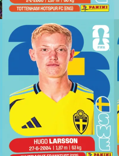 Figurita SWE-9 Hugo Larsson Mundial 2026