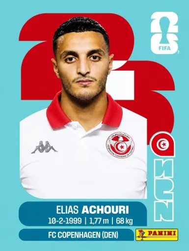 Figurita TUN-15 Elias Achouri Mundial 2026