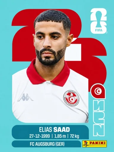 Figurita TUN-16 Elias Saad Mundial 2026