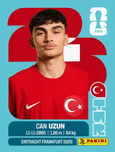 Figurita TUR-17 Can Uzun Mundial 2026