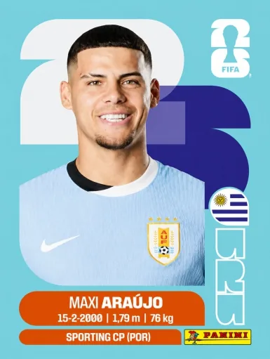 Figurita URU-16 Maxi Araujo Mundial 2026