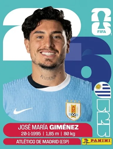 Figurita URU-5 José María Giménez Mundial 2026