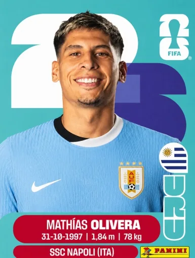 Figurita URU-7 Mathias Olivera Mundial 2026