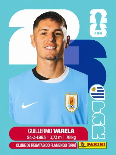 Figurita URU-8 Guillermo Varela Mundial 2026