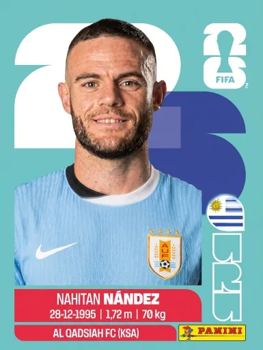 Figurita URU-9 Nahitan Nandez Mundial 2026