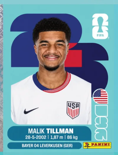 Figurita USA-15 Malim Tillman Mundial 2026