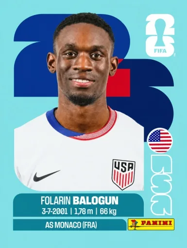 Figurita USA-20 Folarin Balogun Mundial 2026