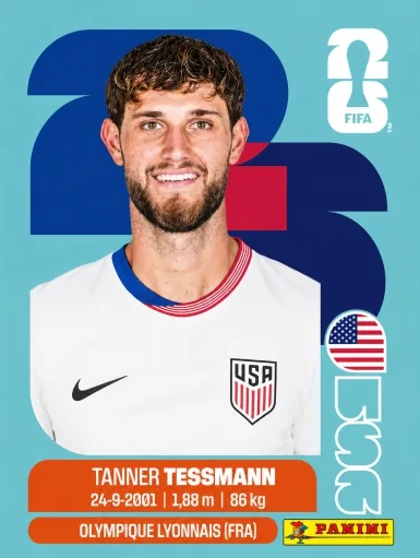 Figurita USA-9 Tanner Tessmann Mundial 2026