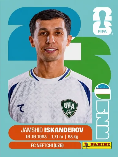 Figurita UZB-12 Jamshid Iskanderov Mundial 2026