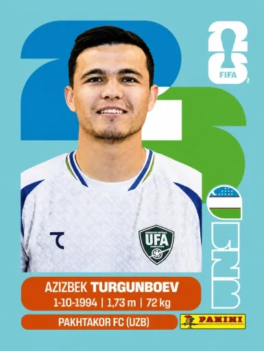 Figurita UZB-14 Azizbek Turgunboev Mundial 2026