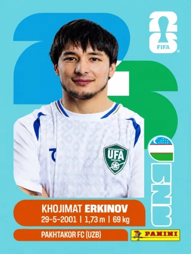 Figurita UZB-15 Khojimat Erkinov Mundial 2026
