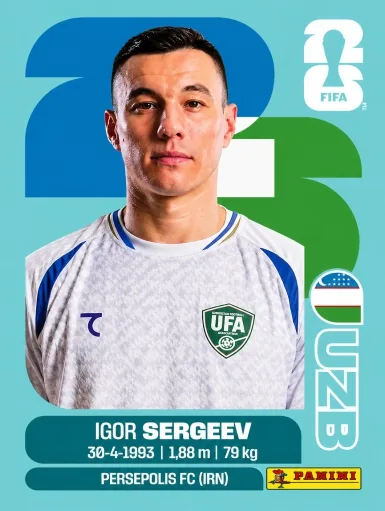 Figurita UZB-19 Igor Sergeev Mundial 2026