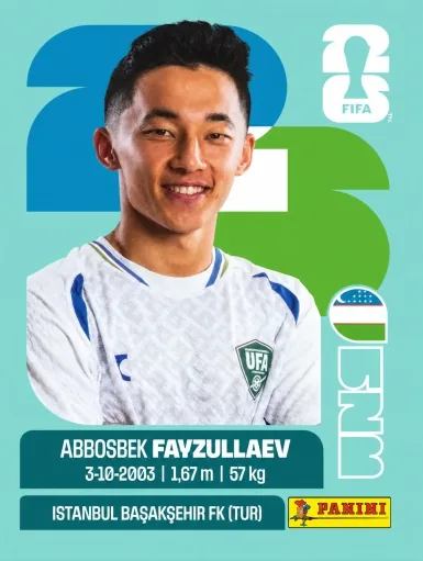 Figurita UZB-20 Abbosbek Fayzullaev Mundial 2026
