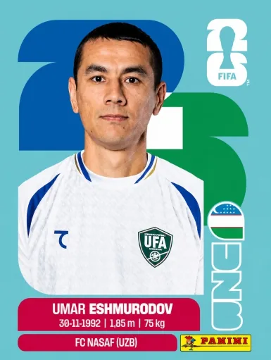 Figurita UZB-5 Umar Eshmurodov Mundial 2026