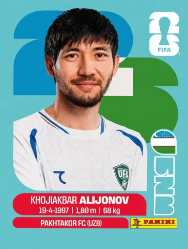 Figurita UZB-8 Khojiakbar Alijonov Mundial 2026